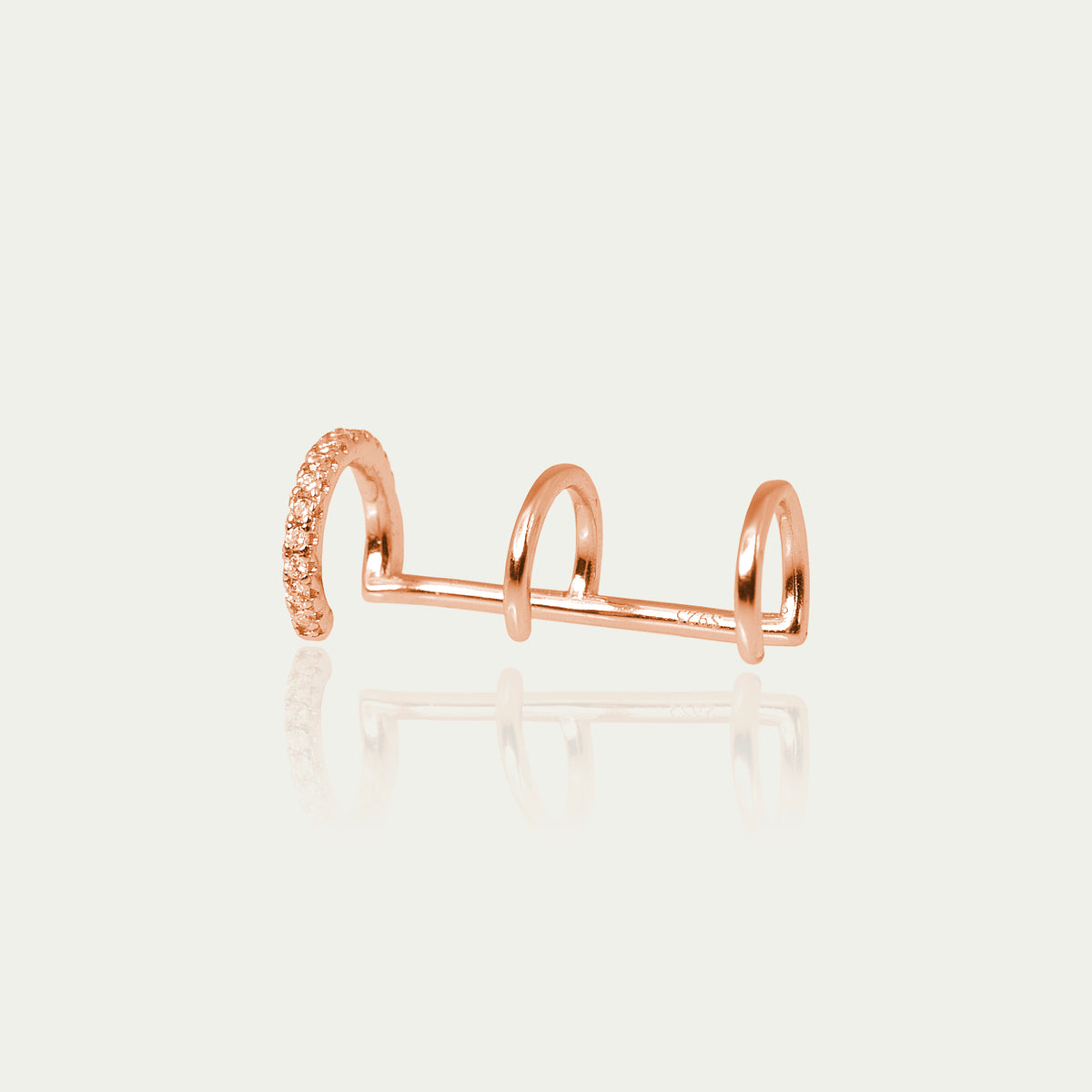 Earcuff Triple mit Zirkonia – 925 Sterling Silber 18K Roségold vergoldet | Sucre Fine Jewelry