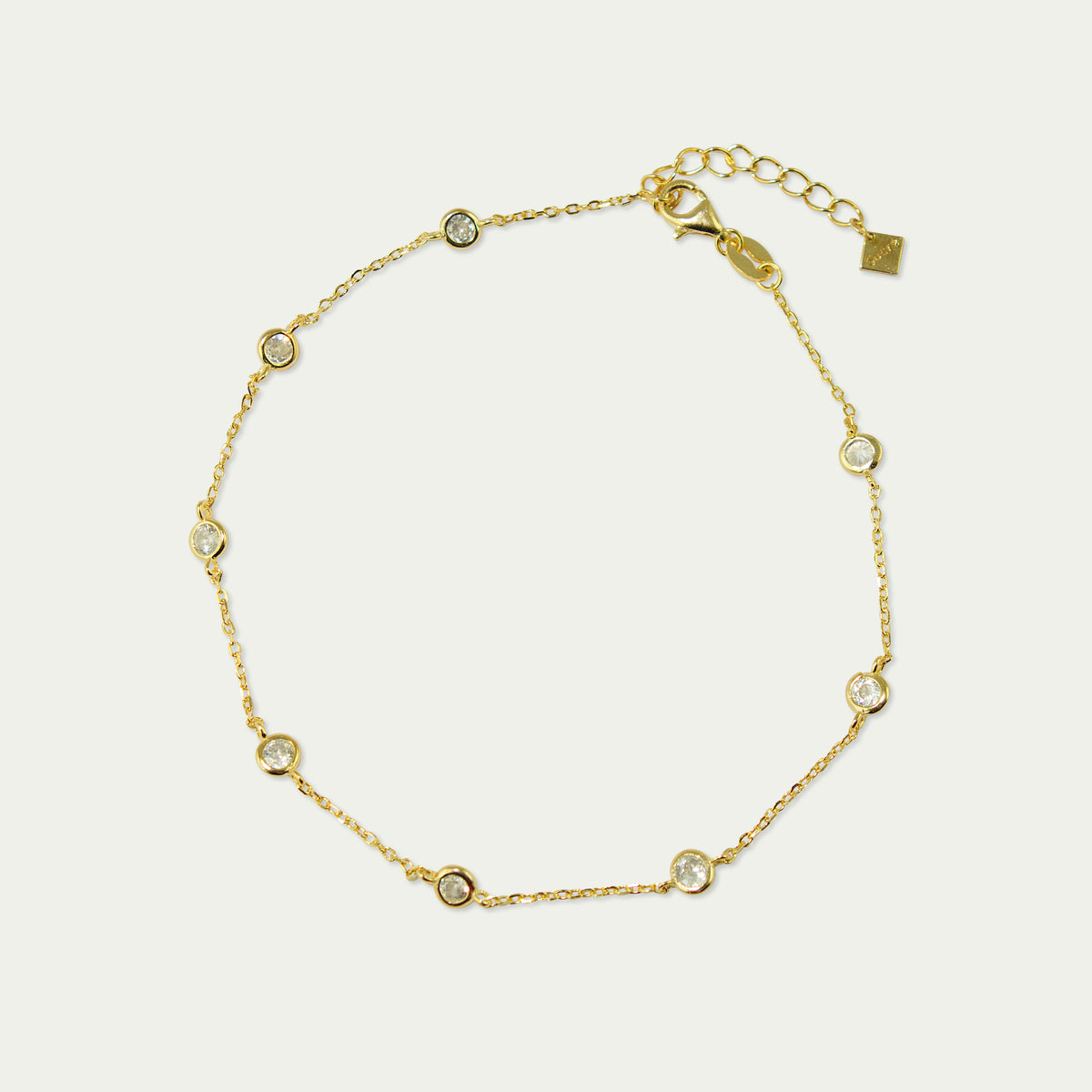 Fusskette Endless Glam mit Zirkonia – 925 Sterling Silber 18K Gelbgold vergoldet | Sucre Fine Jewelry