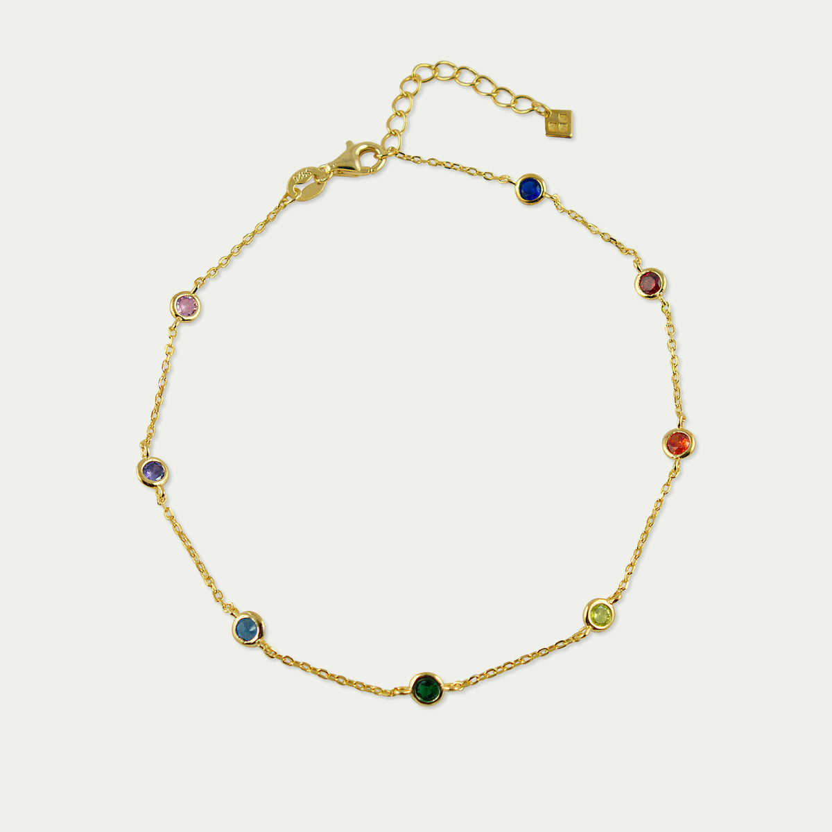 Fusskette Endless Glam Rainbow – 925 Sterling Silber 18K Gelbgold vergoldet | Sucre Fine Jewelry