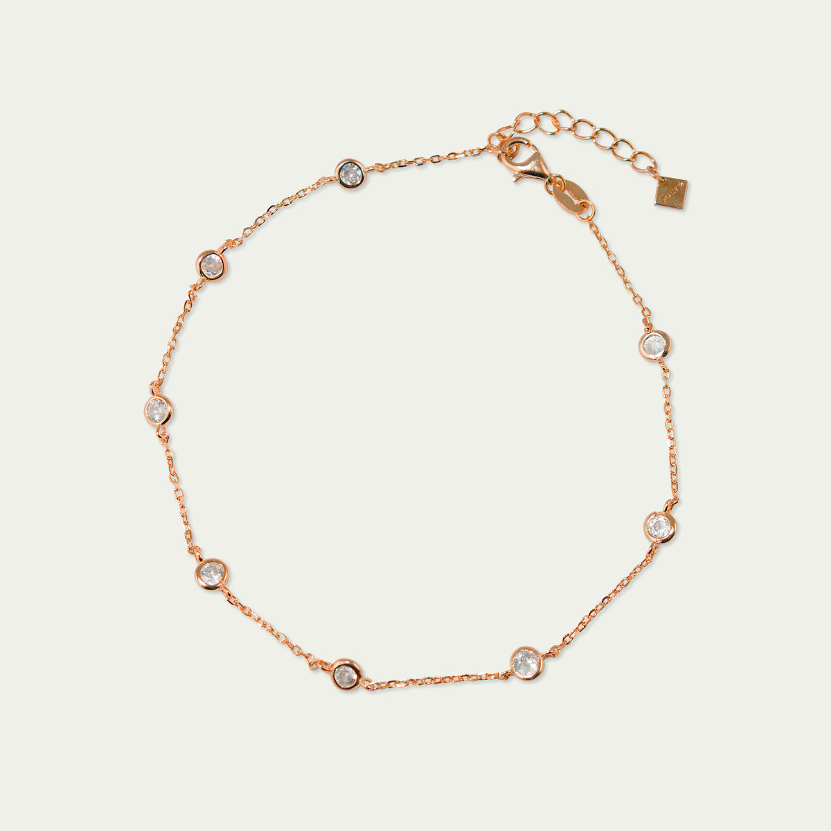 Fusskette Endless Glam mit Zirkonia – 925 Sterling Silber 18K Roségold vergoldet | Sucre Fine Jewelry