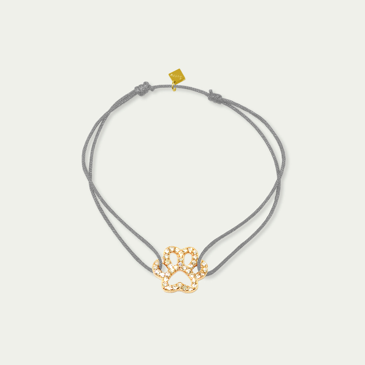 Glücksbändchen Pfote mit Zirkonia – 925 Sterling Silber 18K Gelbgold vergoldet | Sucre Fine Jewelry