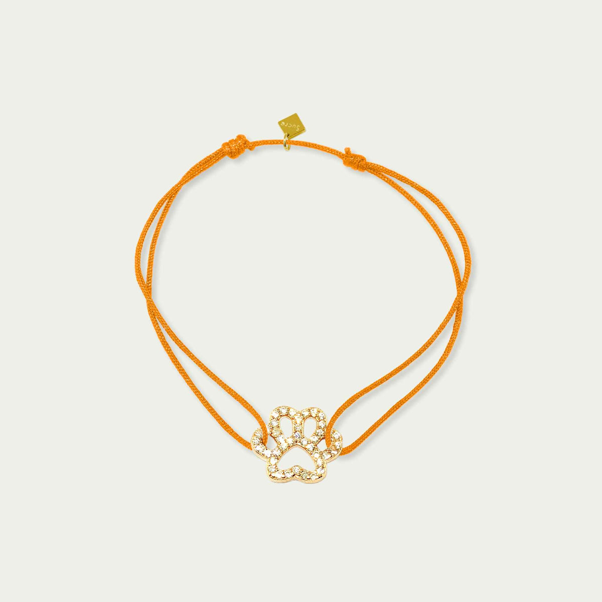 Glücksbändchen Pfote mit Zirkonia – 925 Sterling Silber 18K Gelbgold vergoldet | Sucre Fine Jewelry