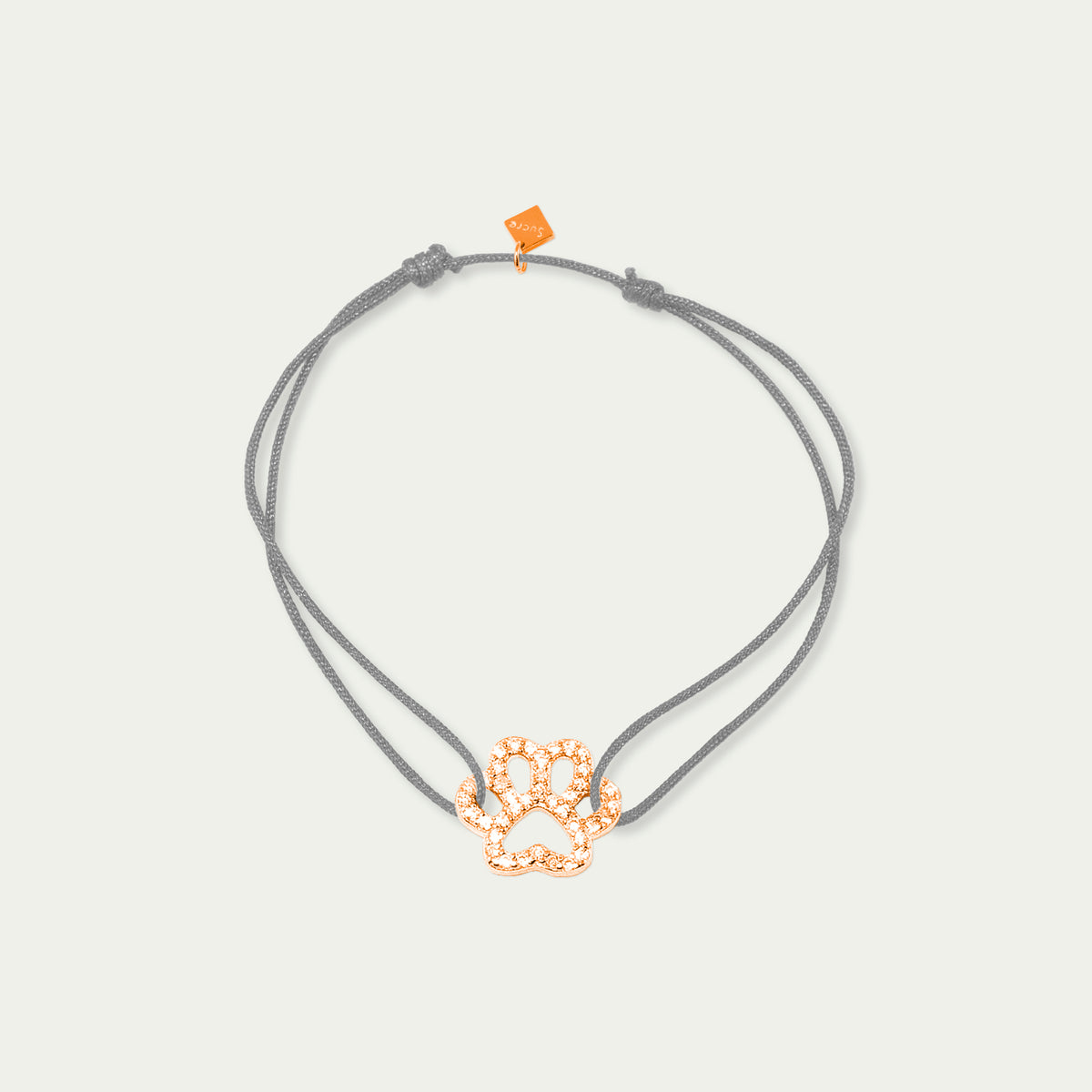 Glücksbändchen Pfote mit Zirkonia – 925 Sterling Silber 18K Roségold vergoldet | Sucre Fine Jewelry