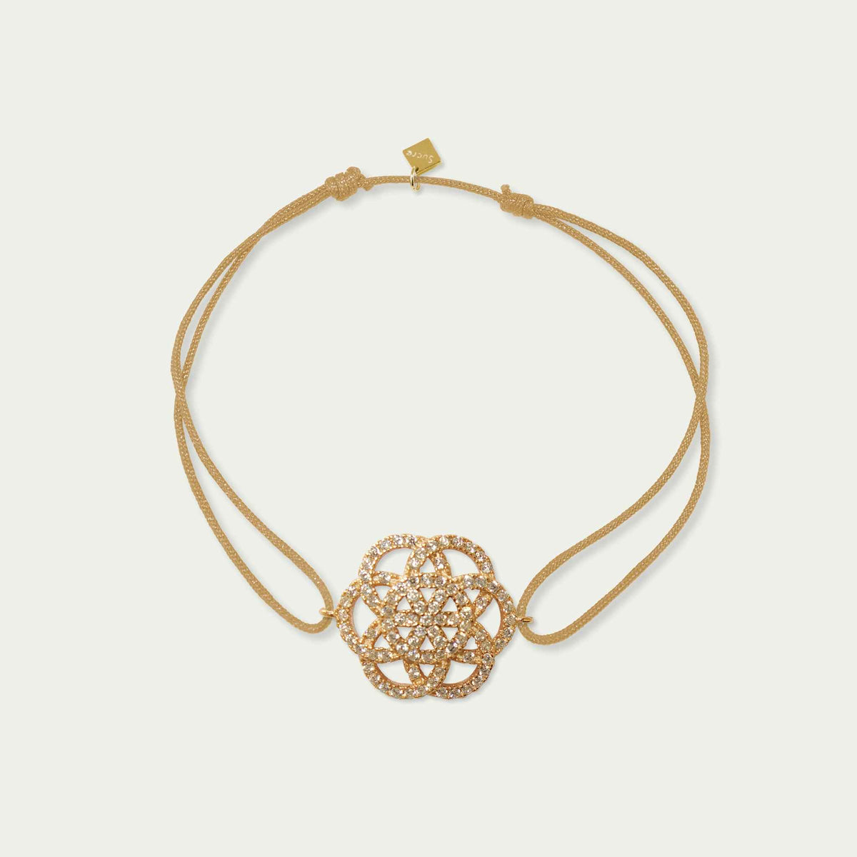Glücksarmbändchen Lebensblume mit Zirkonia – 925 Sterling Silber 18K Gelbgold vergoldet | Sucre Fine Jewelry