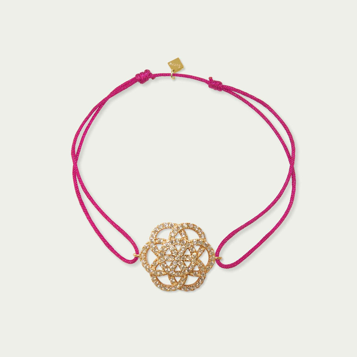 Glücksarmbändchen Lebensblume mit Zirkonia – 925 Sterling Silber 18K Gelbgold vergoldet | Sucre Fine Jewelry