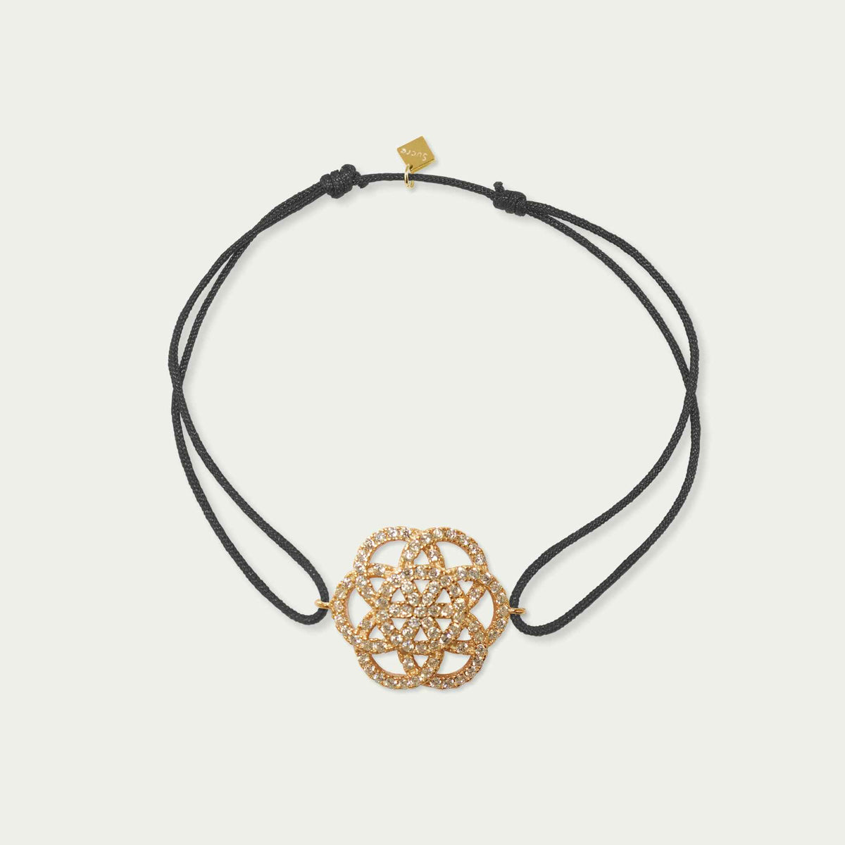 Glücksarmbändchen Lebensblume mit Zirkonia – 925 Sterling Silber 18K Gelbgold vergoldet | Sucre Fine Jewelry