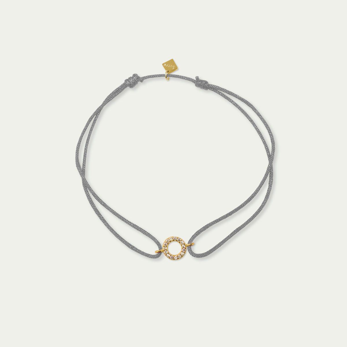 Glücksarmbändchen Mini Circle mit Zirkonia – 925 Sterling Silber 18K Gelbgold vergoldet | Sucre Fine Jewelry