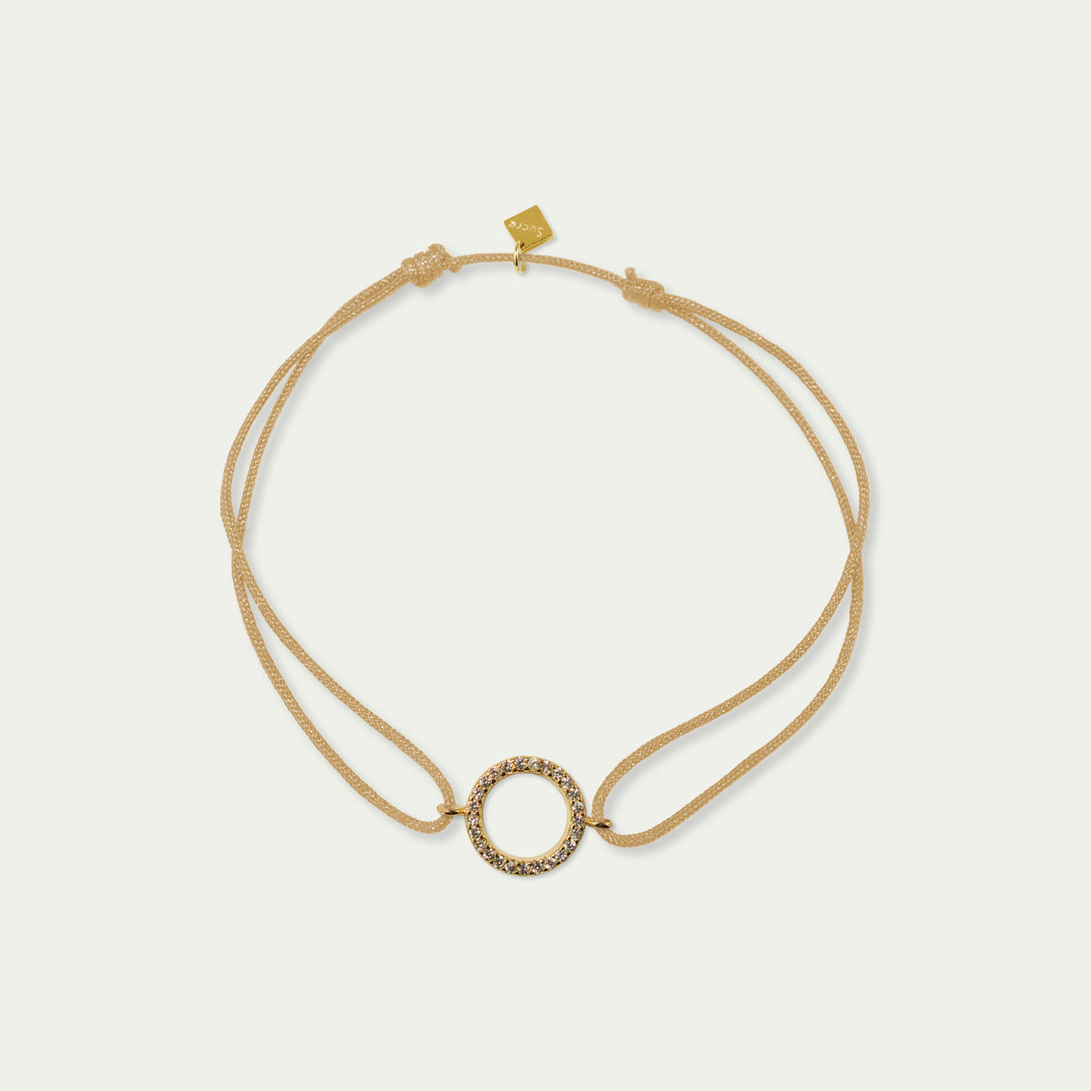 Glücksarmbändchen Circle mit Zirkonia – 925 Sterling Silber 18K Gelbgold vergoldet | Sucre Fine Jewelry