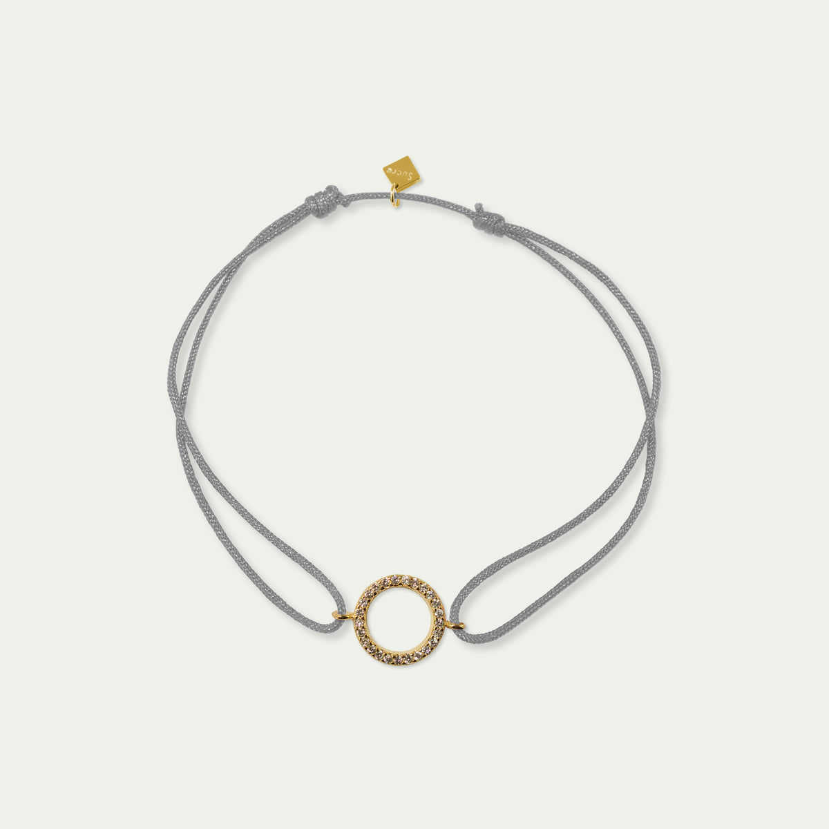 Glücksarmbändchen Circle mit Zirkonia – 925 Sterling Silber 18K Gelbgold vergoldet | Sucre Fine Jewelry
