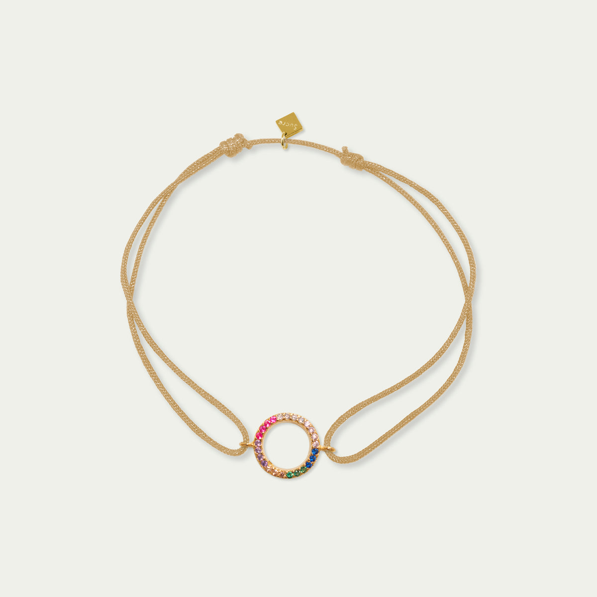 Glücksarmbändchen Circle Rainbow mit Zirkonia – 925 Sterling Silber 18K Gelbgold vergoldet | Sucre Fine Jewelry