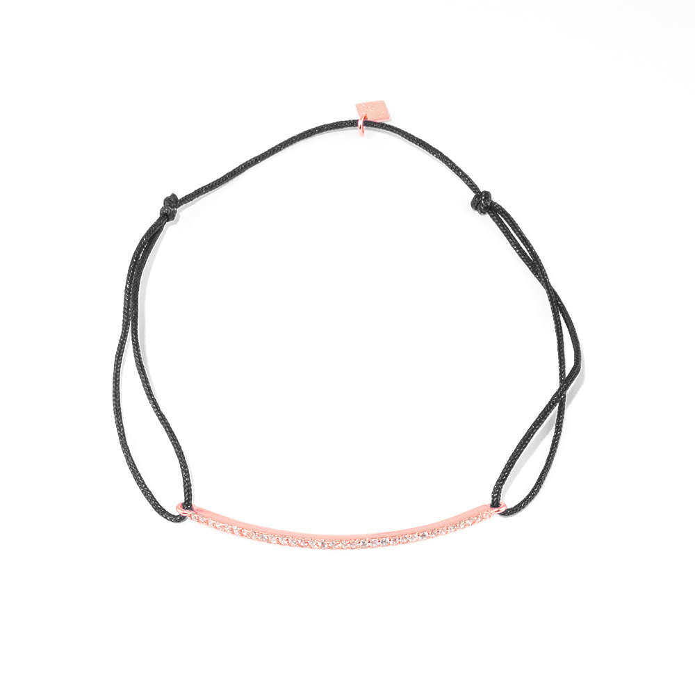 Glücksarmbändchen Bar mit Zirkonia – 925 Sterling Silber 18K Roségold vergoldet | Sucre Fine Jewelry