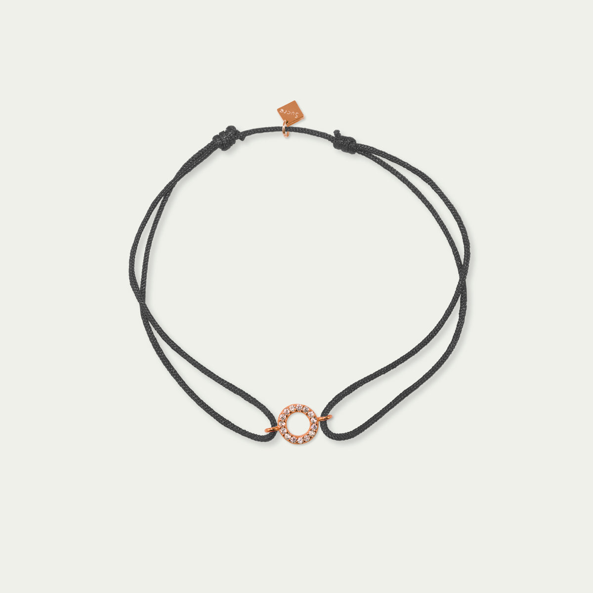 Glücksarmbändchen Mini Circle mit Zirkonia – 925 Sterling Silber 18K Roségold vergoldet | Sucre Fine Jewelry