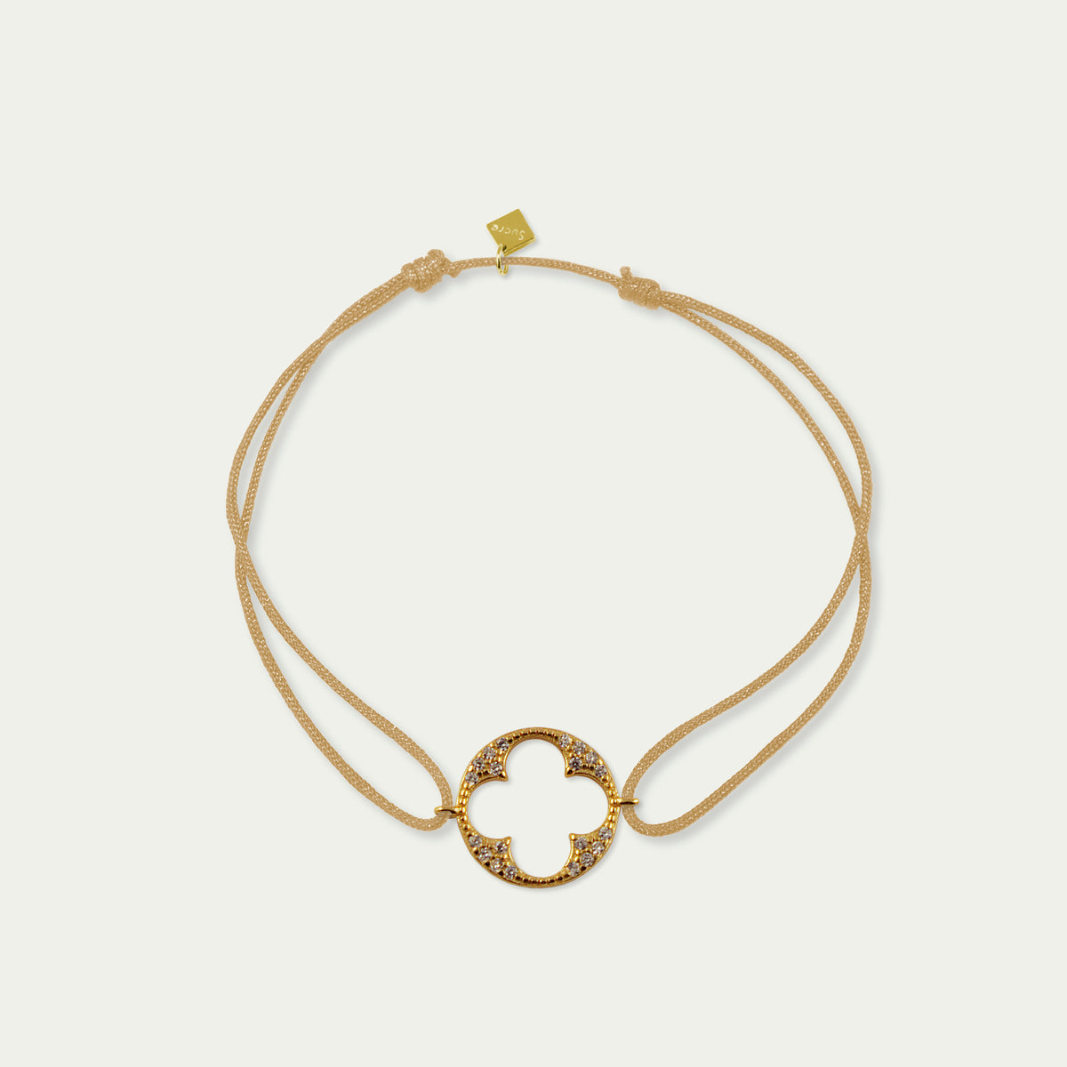 Glücksarmband Big Shiny Clover – 925 Sterling Silber 18K Gelbgold vergoldet | Sucre Fine Jewelry