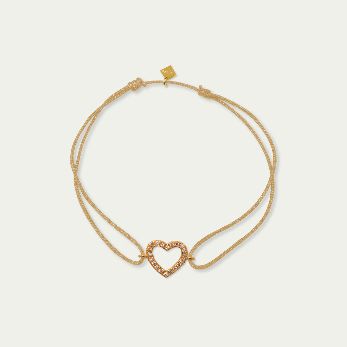 Glücksarmbändchen Herz mit Zirkonia – 925 Sterling Silber 18K Gelbgold vergoldet | Sucre Fine Jewelry