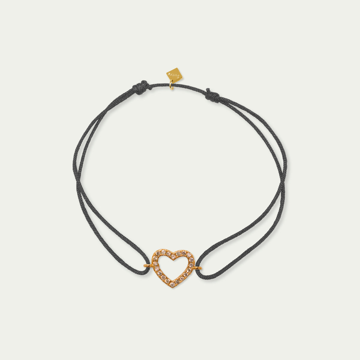 Glücksarmbändchen Herz mit Zirkonia – 925 Sterling Silber 18K Gelbgold vergoldet | Sucre Fine Jewelry