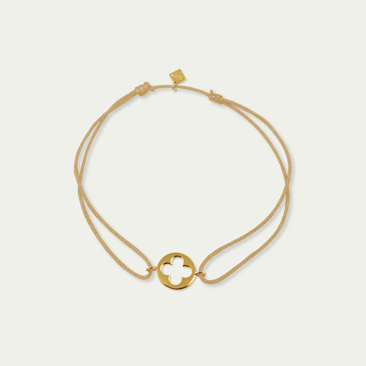 Glücksarmbändchen Clover Disc – 925 Sterling Silber 18K Gelbgold vergoldet | Sucre Fine Jewelry