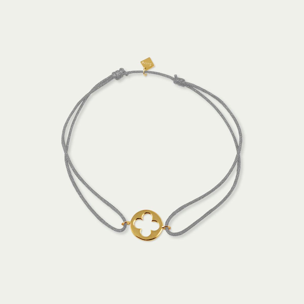 Glücksarmbändchen Clover Disc – 925 Sterling Silber 18K Gelbgold vergoldet | Sucre Fine Jewelry