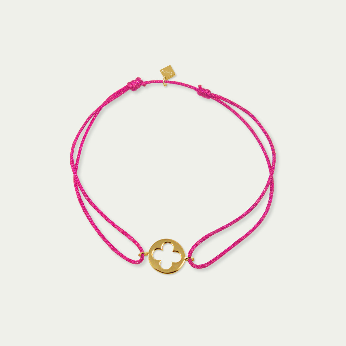 Glücksarmbändchen Clover Disc – 925 Sterling Silber 18K Gelbgold vergoldet | Sucre Fine Jewelry