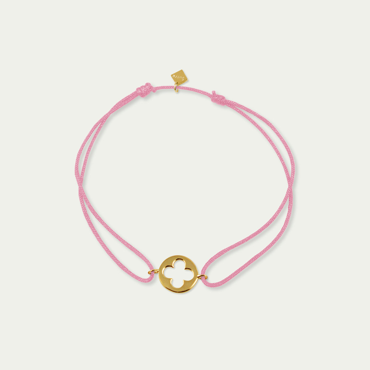Glücksarmbändchen Clover Disc – 925 Sterling Silber 18K Gelbgold vergoldet | Sucre Fine Jewelry
