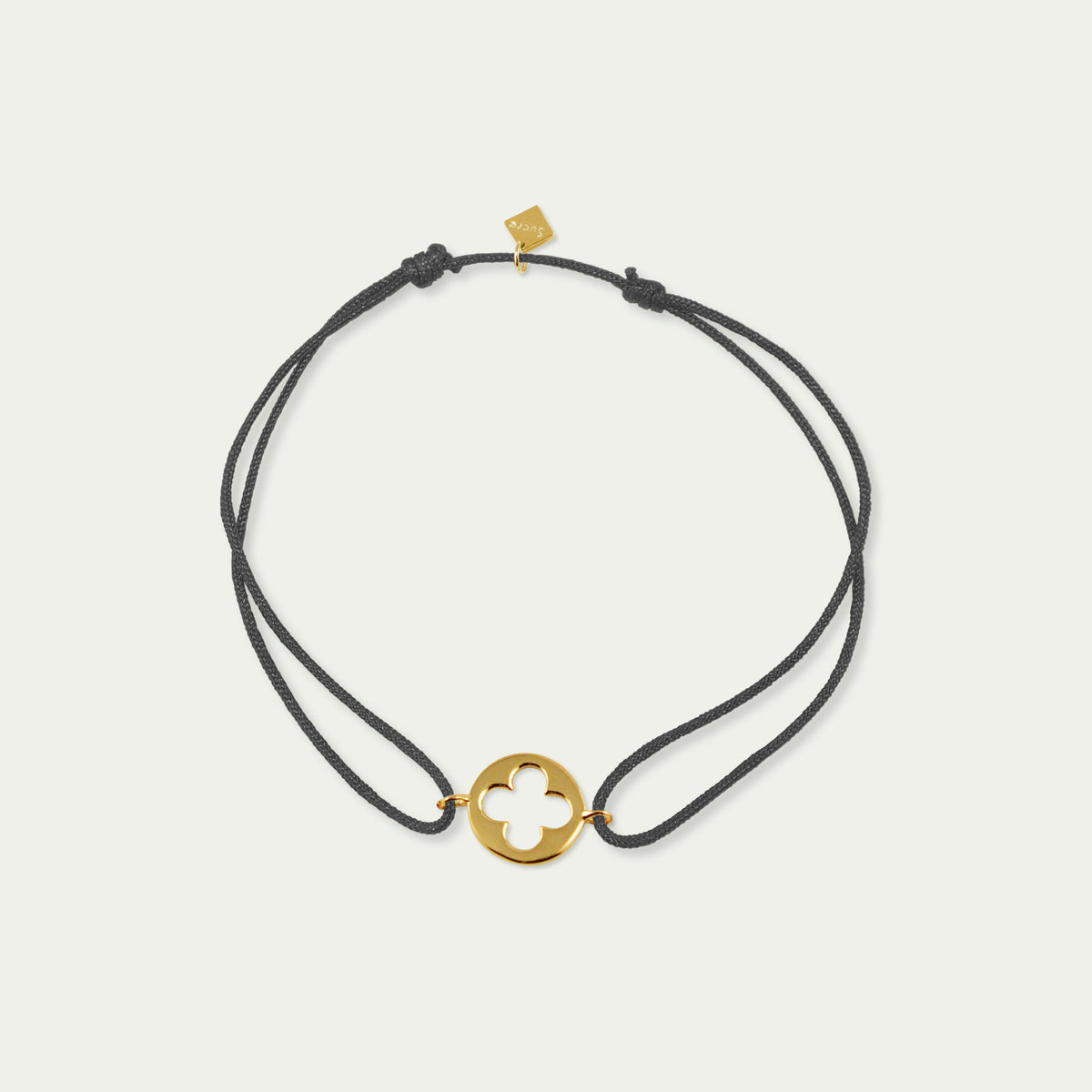 Glücksarmbändchen Clover Disc – 925 Sterling Silber 18K Gelbgold vergoldet | Sucre Fine Jewelry