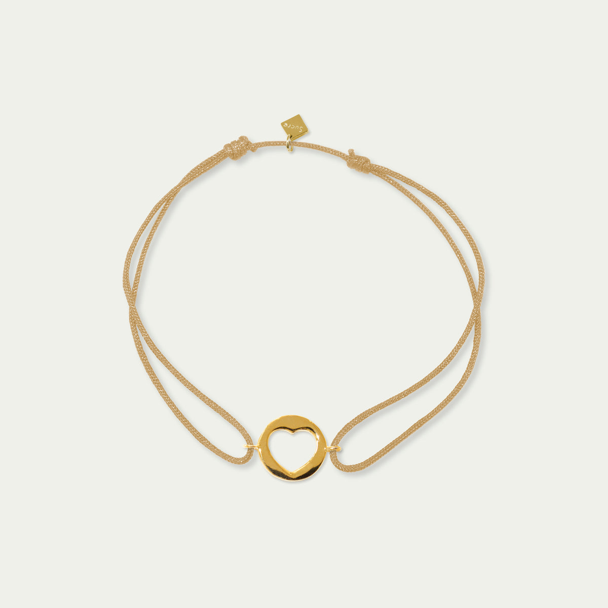 Glücksarmbändchen Heart Disc – 925 Sterling Silber 18K Gelbgold vergoldet | Sucre Fine Jewelry
