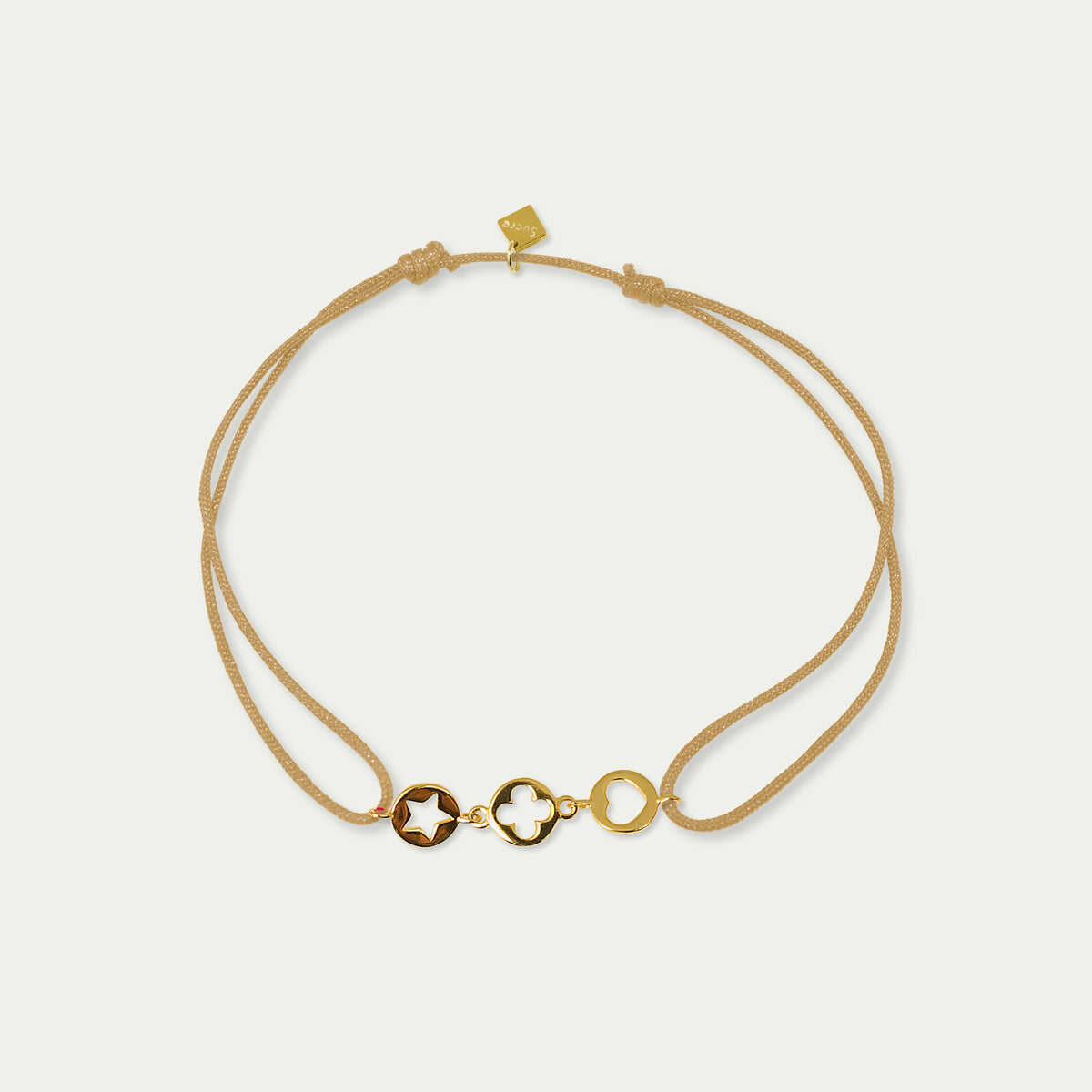 Glücksarmbändchen Disc Mix – 925 Sterling Silber 18K Gelbgold vergoldet | Sucre Fine Jewelry