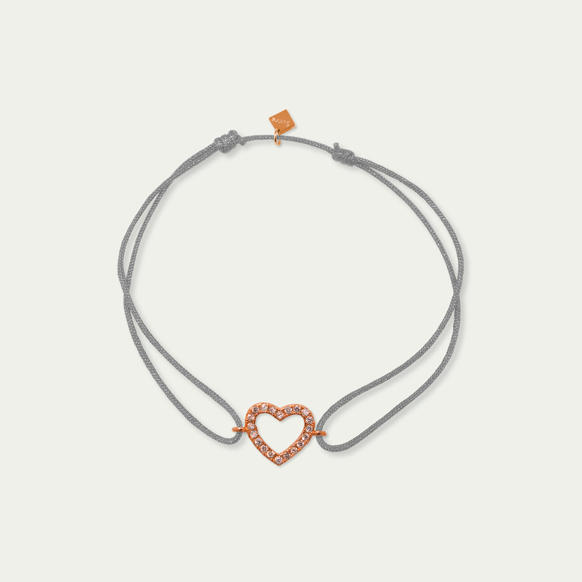 Glücksarmbändchen Herz mit Zirkonia – 925 Sterling Silber 18K Roségold vergoldet | Sucre Fine Jewelry