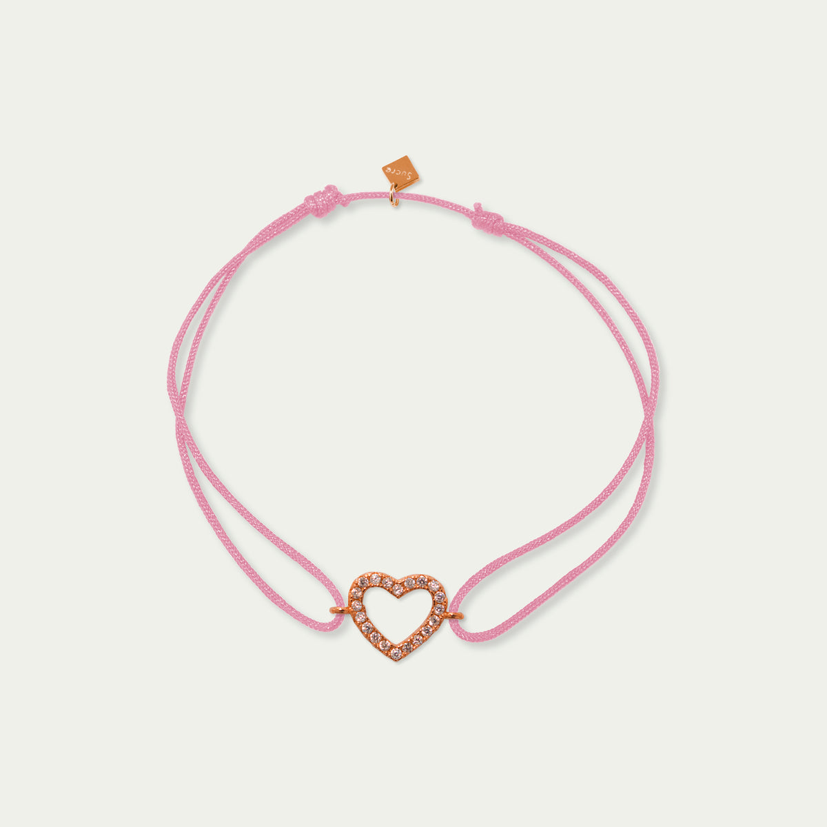 Glücksarmbändchen Herz mit Zirkonia – 925 Sterling Silber 18K Roségold vergoldet | Sucre Fine Jewelry