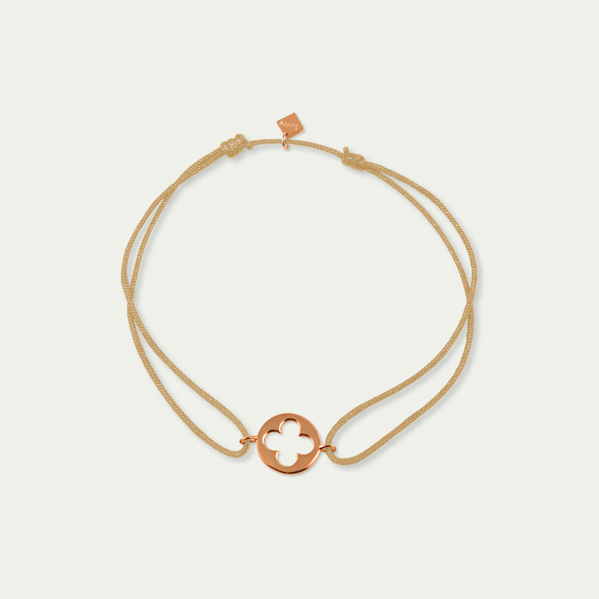 Glücksarmbändchen Clover Disc – 925 Sterling Silber 18K Roségold vergoldet | Sucre Fine Jewelry