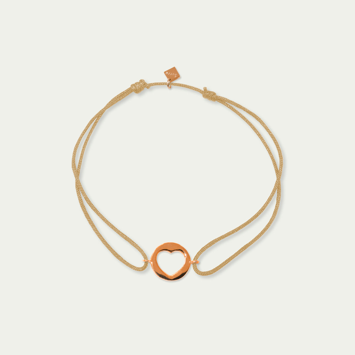 Glücksarmbändchen Heart Disc – 925 Sterling Silber 18K Roségold vergoldet | Sucre Fine Jewelry