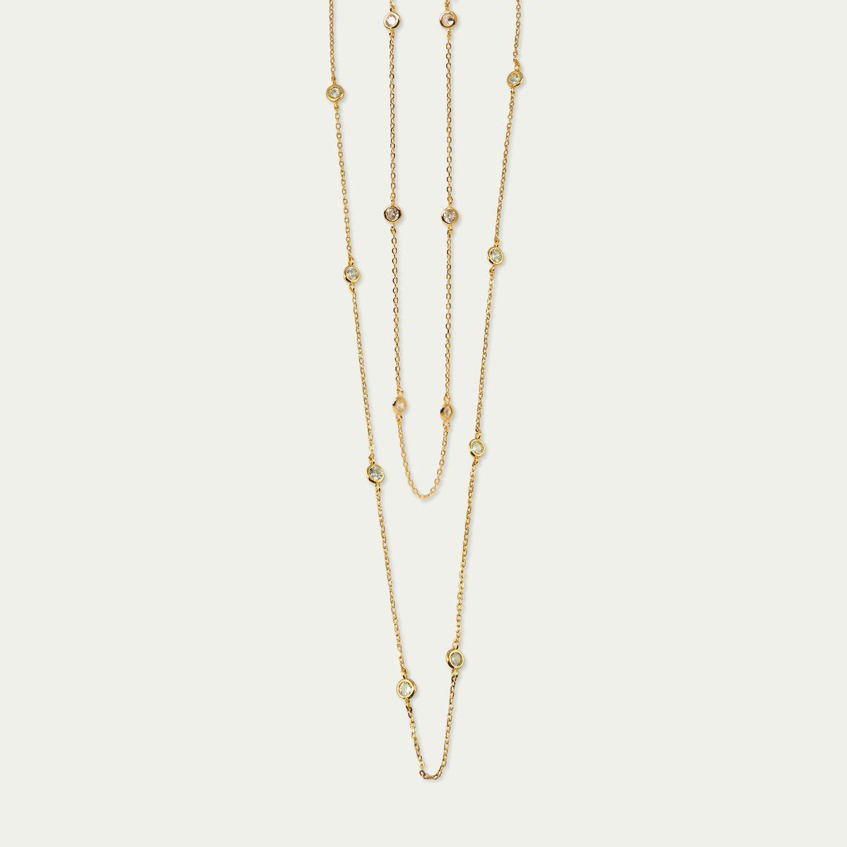 Halskette Endless Glam Crystal – 925 Sterling Silber 18K Gelbgold vergoldet | Sucre Fine Jewelry