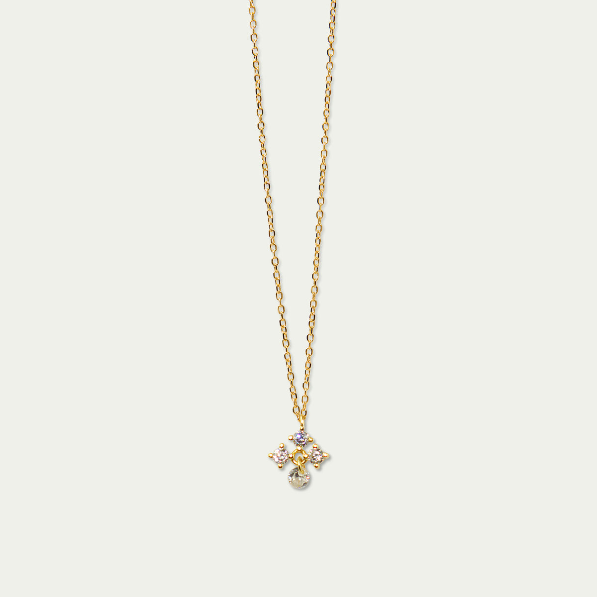 Halskette Flying Stones – 925 Sterling Silber 18K Gelbgold vergoldet | Sucre Fine Jewelry