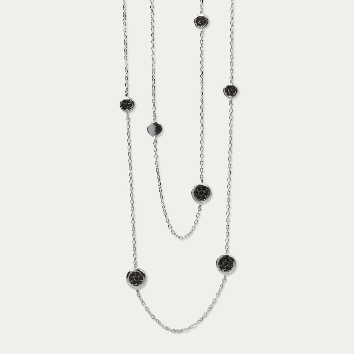 Halskette Endless Pavé Schwarz – 925 Sterling Silber | Sucre Fine Jewelry