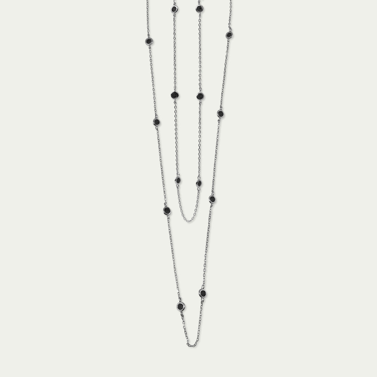 Halskette Endless Glam Schwarz – 925 Sterling Silber | Sucre Fine Jewelry