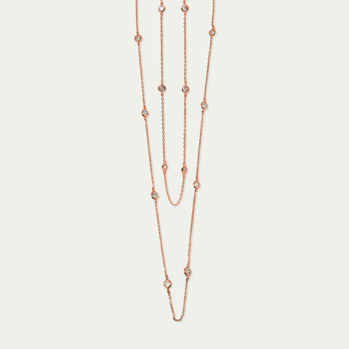 Halskette Endless Glam Crystal – 925 Sterling Silber 18K Roségold vergoldet | Sucre Fine Jewelry