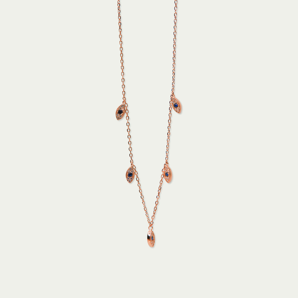 Halskette Evil Eye – 925 Sterling Silber 18K Roségold vergoldet | Sucre Fine Jewelry