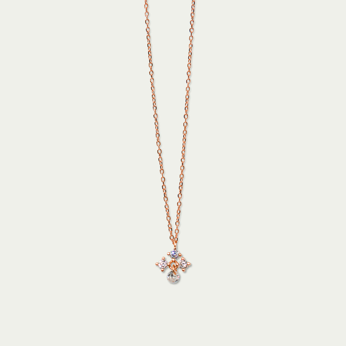 Halskette Flying Stones – 925 Sterling Silber 18K Roségold vergoldet | Sucre Fine Jewelry