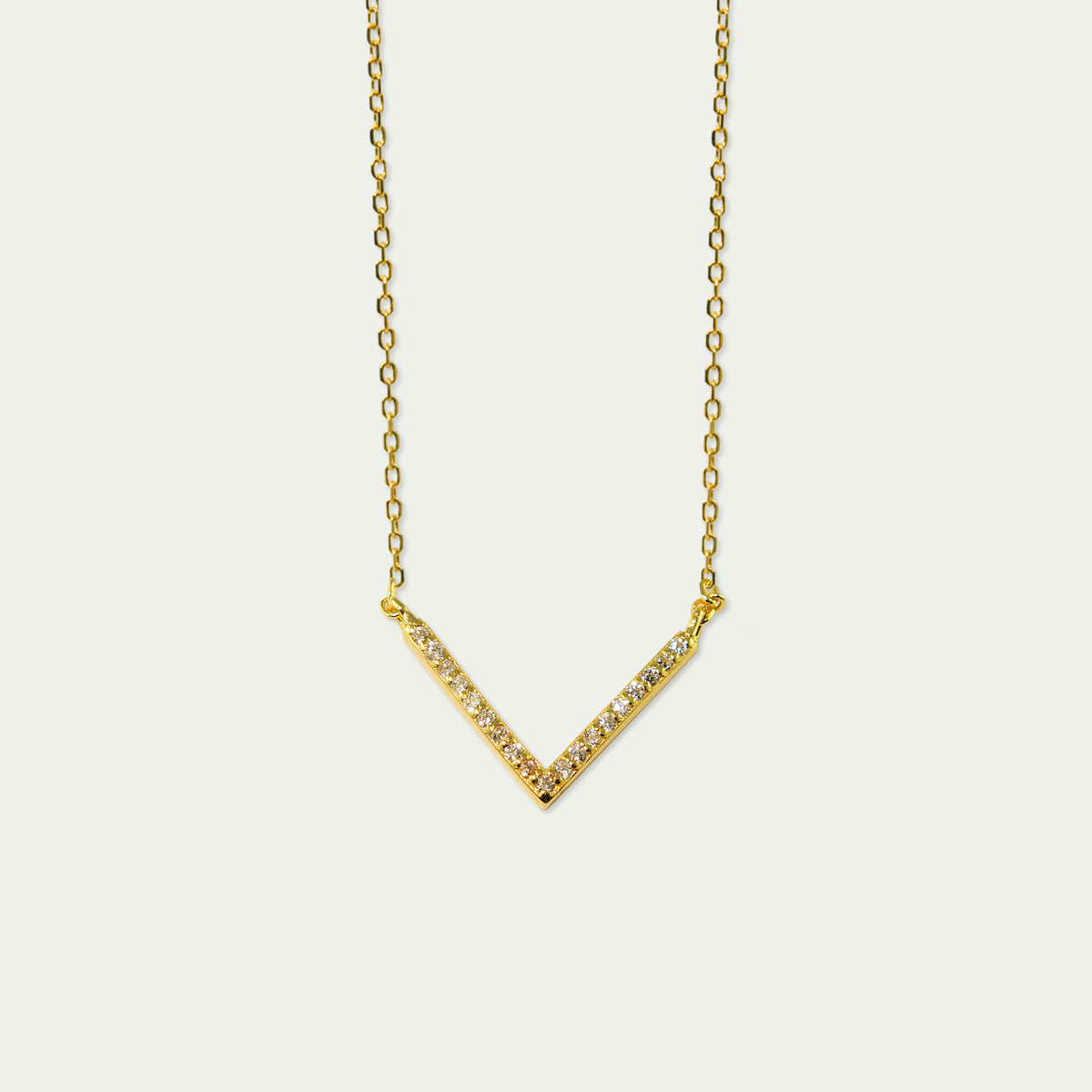 Halskette Sparkling "V" – 925 Sterling Silber 18K Gelbgold vergoldet | Sucre Fine Jewelry