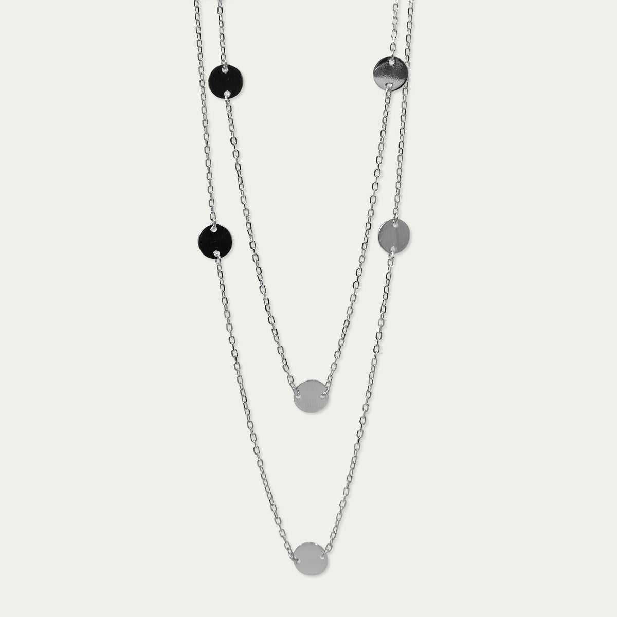Halskette Coin Plättchen lang – 925 Sterling Silber | Sucre Fine Jewelry