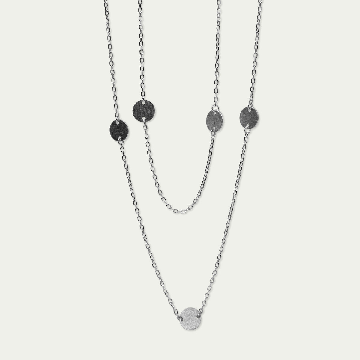 Halskette Frosted Coin lang – 925 Sterling Silber | Sucre Fine Jewelry