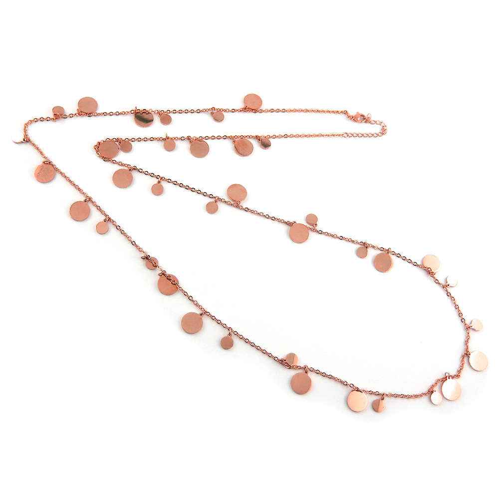 Halskette Endless Disc – Edelstahl 18K Roségold vergoldet | Sucre Fine Jewelry