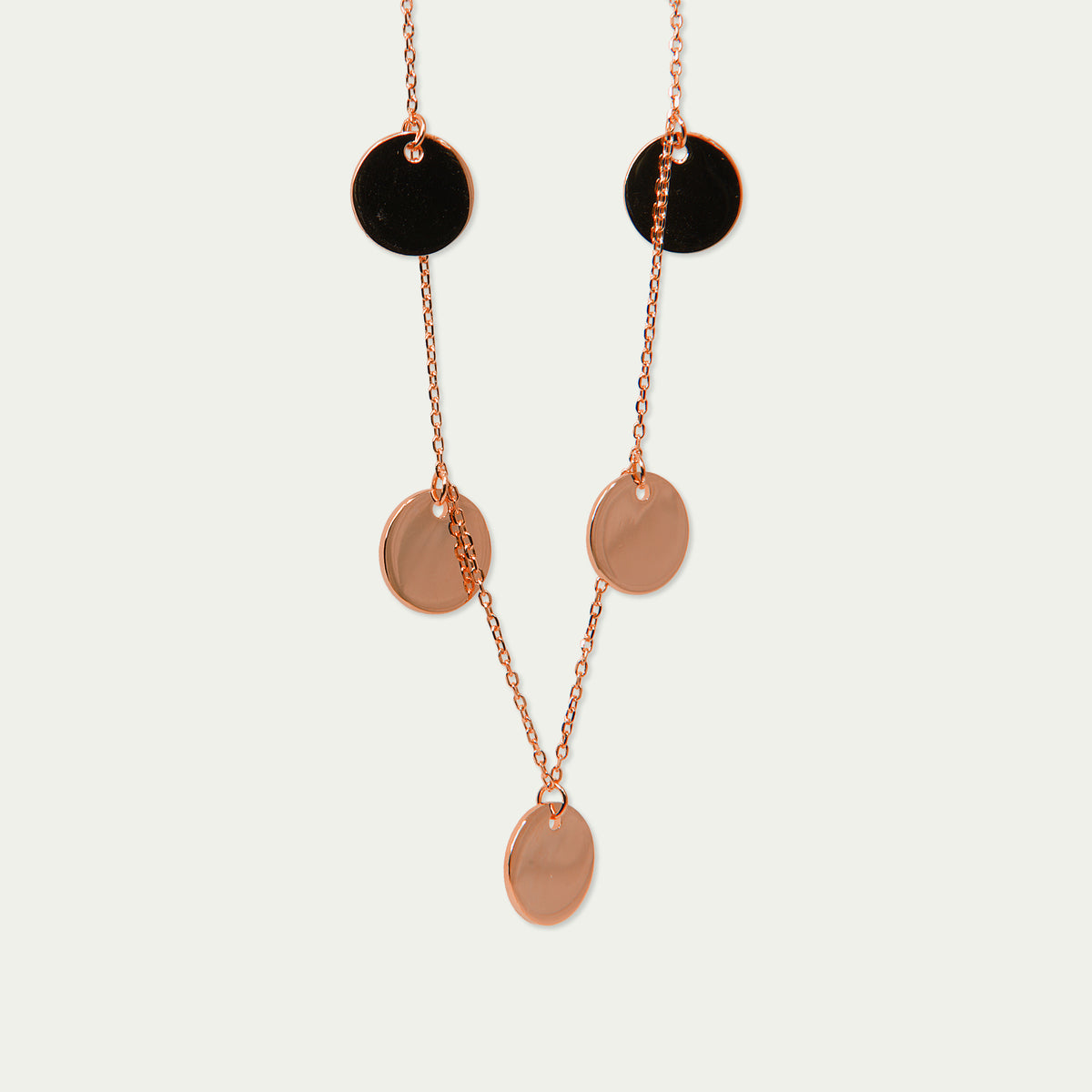 Halskette Coin 5 Plättchen – 925 Sterling Silber 18K Roségold vergoldet | Sucre Fine Jewelry