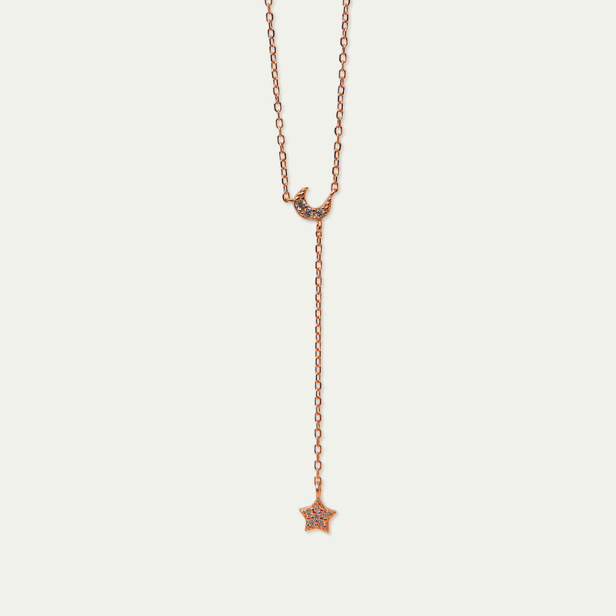 Halskette Mond und Stern – 925 Sterling Silber 18K Roségold vergoldet | Sucre Fine Jewelry