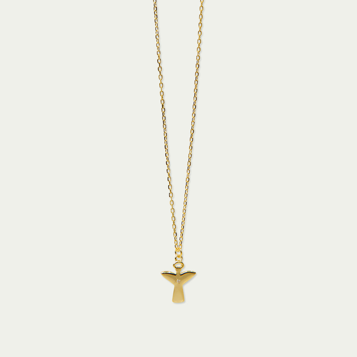 Halskette Engel mit Zirkonia – 925 Sterling Silber 18K Gelbgold vergoldet | Sucre Fine Jewelry