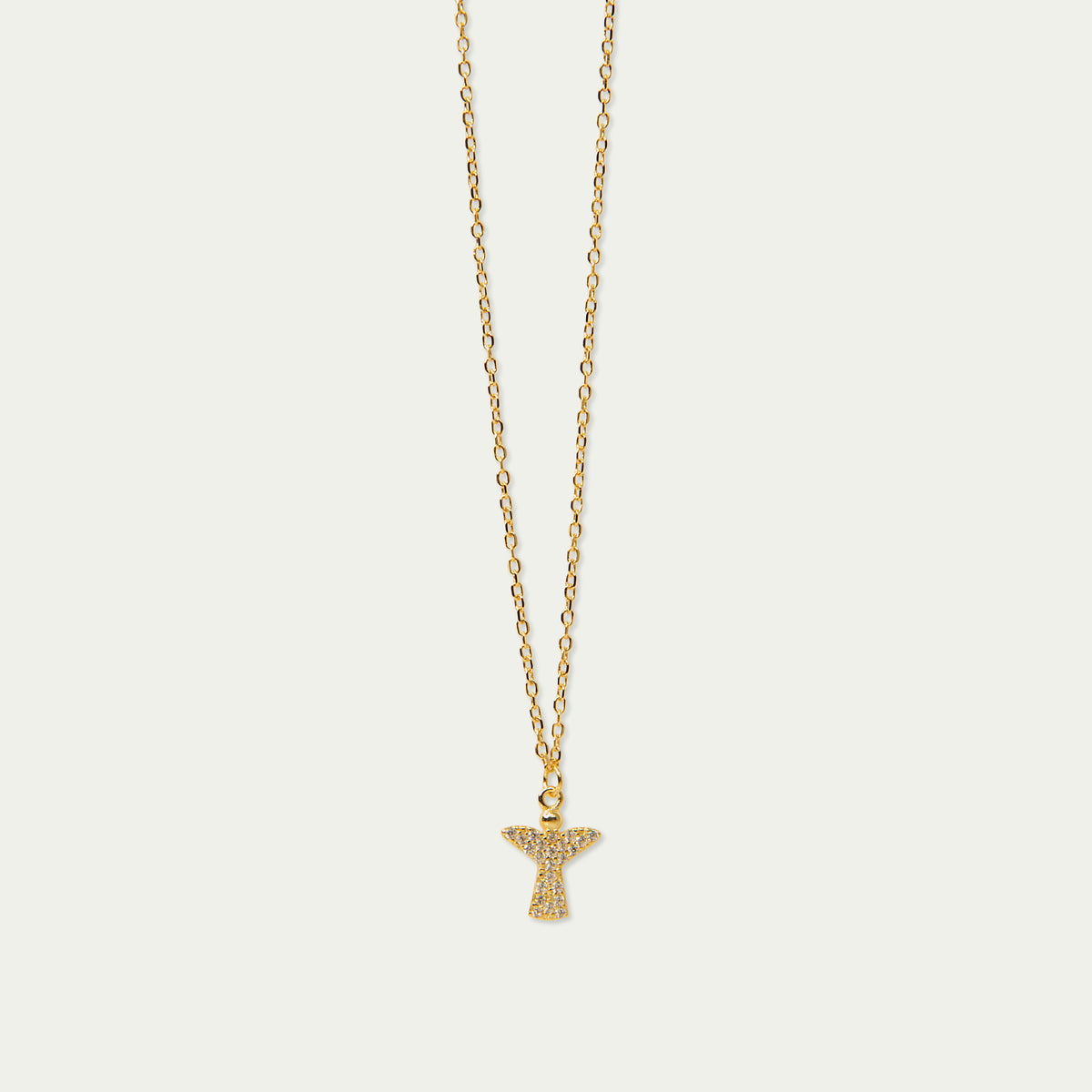 Halskette Engel Pavé – 925 Sterling Silber 18K Gelbgold vergoldet | Sucre Fine Jewelry
