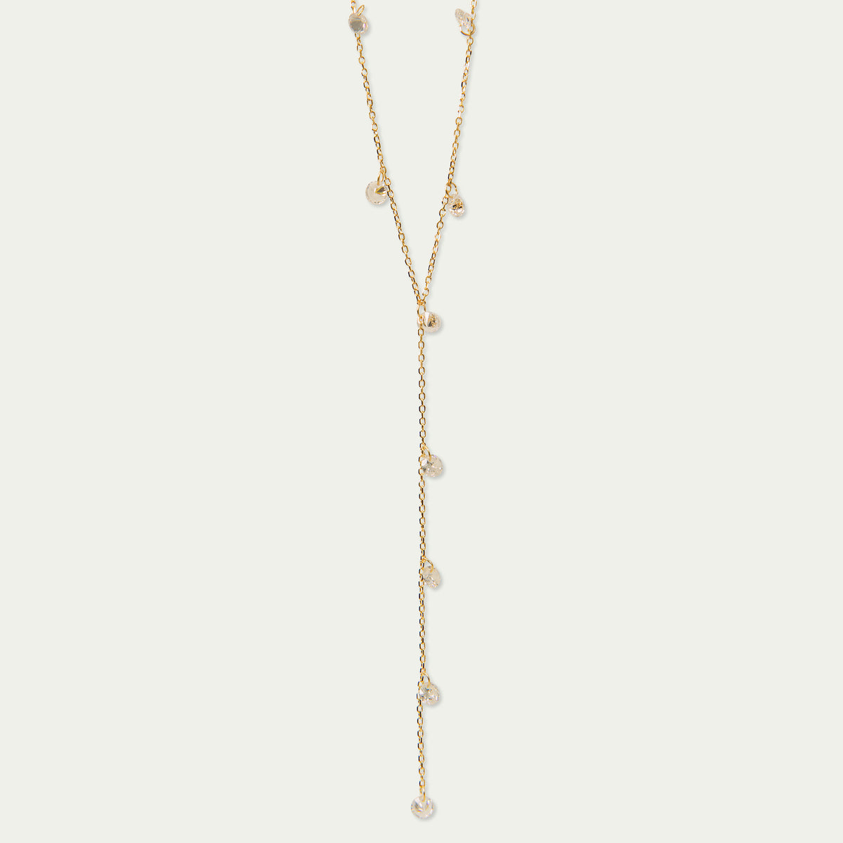 Halskette Y Pure mit Zirkonia – 925 Sterling Silber 18K Gelbgold vergoldet | Sucre Fine Jewelry