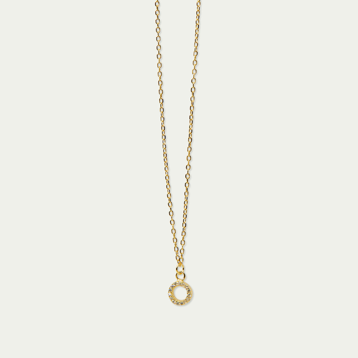 Halskette Mini Circle mit Zirkonia – 925 Sterling Silber 18K Gelbgold vergoldet | Sucre Fine Jewelry