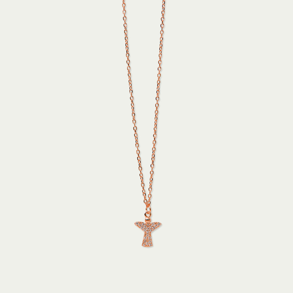 Halskette Engel Pavé – 925 Sterling Silber 18K Roségold vergoldet | Sucre Fine Jewelry