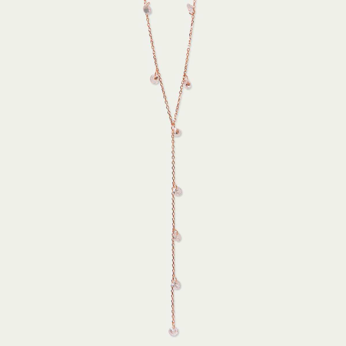 Halskette Y Pure mit Zirkonia – 925 Sterling Silber 18K Roségold vergoldet | Sucre Fine Jewelry