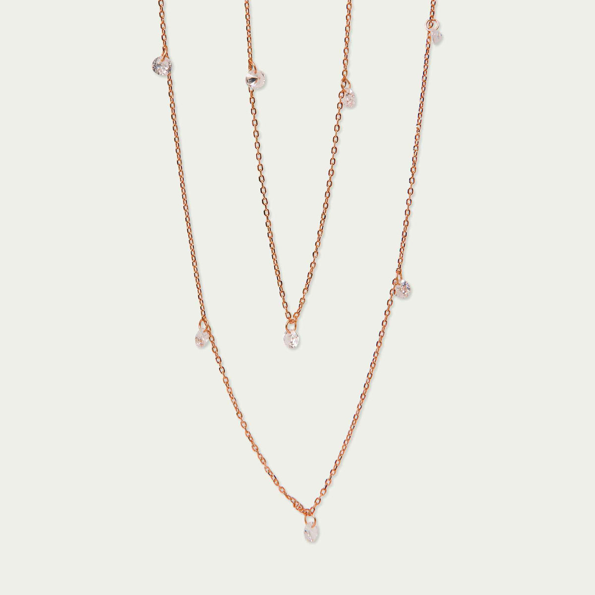 Halskette Pure Glam mit Zirkonia – 925 Sterling Silber 18K Roségold vergoldet | Sucre Fine Jewelry